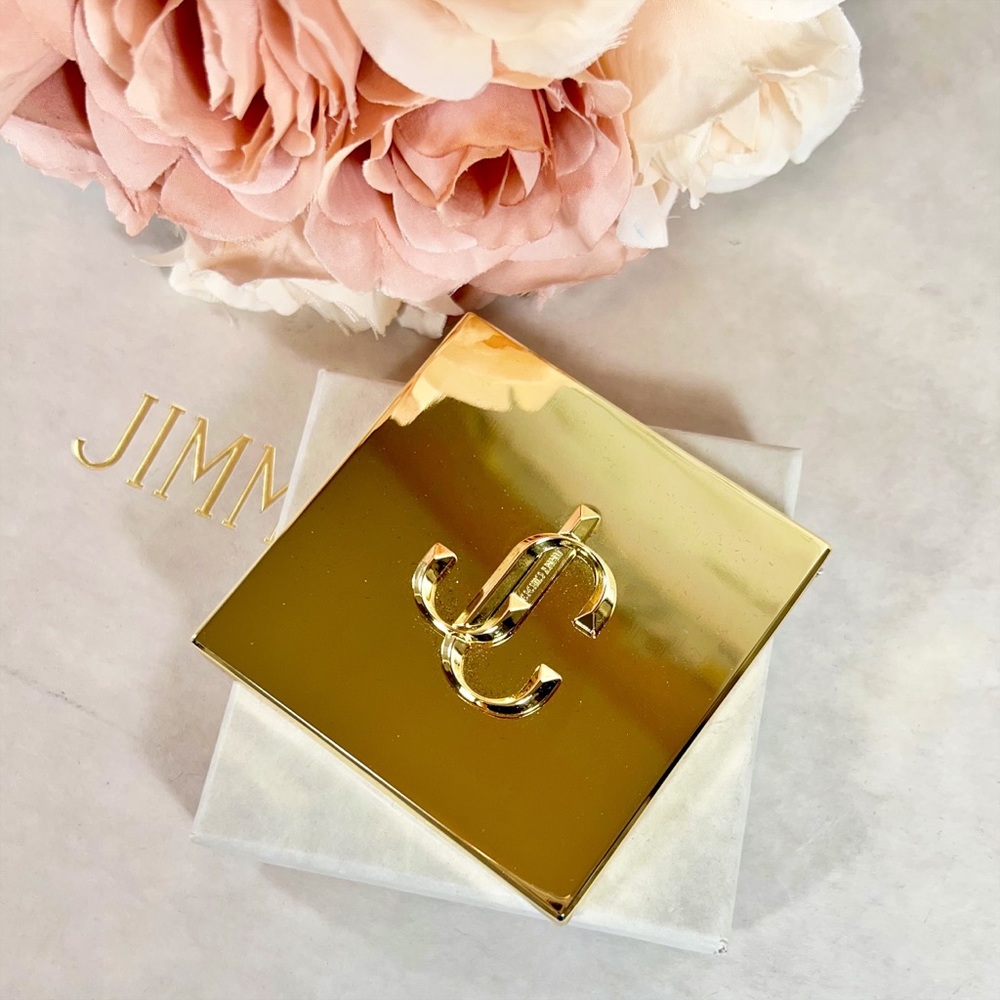 Jimmy Choo Gold Logo Double Compact Mirror - Picture 1 of 9